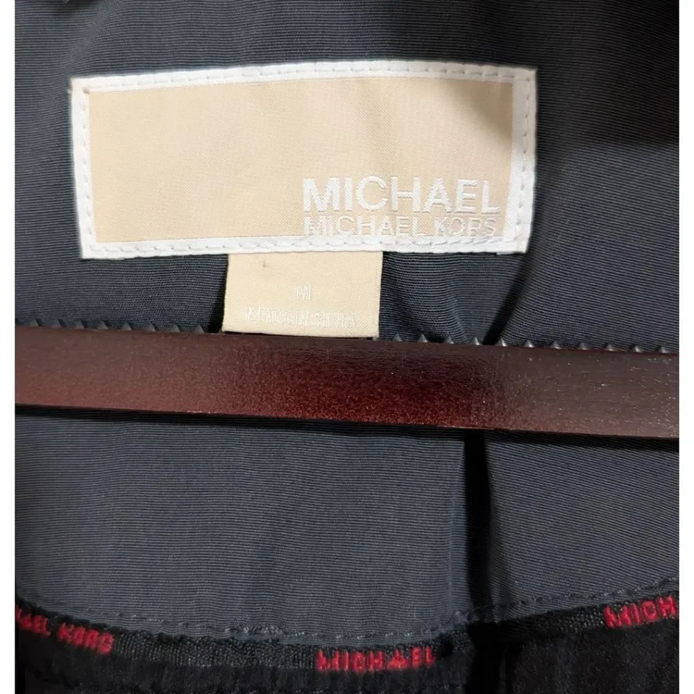 Michael Kors Faux Fur Trim Hooded Parka - Gunmetal Gray - Size M